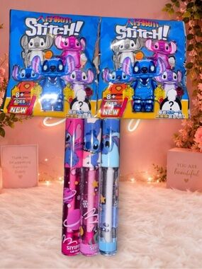 Stitch bundle- NWT- 2/ LEGO stitch blind bags-3/ stitch lip glosses exp 2030